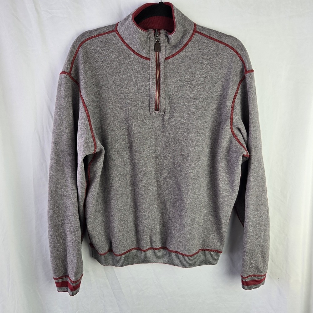 Daniel Cremieux Mens XL 1/4 Zip Reversible 100% Cotton Sweater Preppy Quiet Lux - Picture 5 of 10